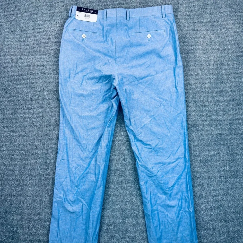 Lauren Ralph Lauren UltraFlex Classic Fit Cotton Dress Pants Men's 33x32 Blue